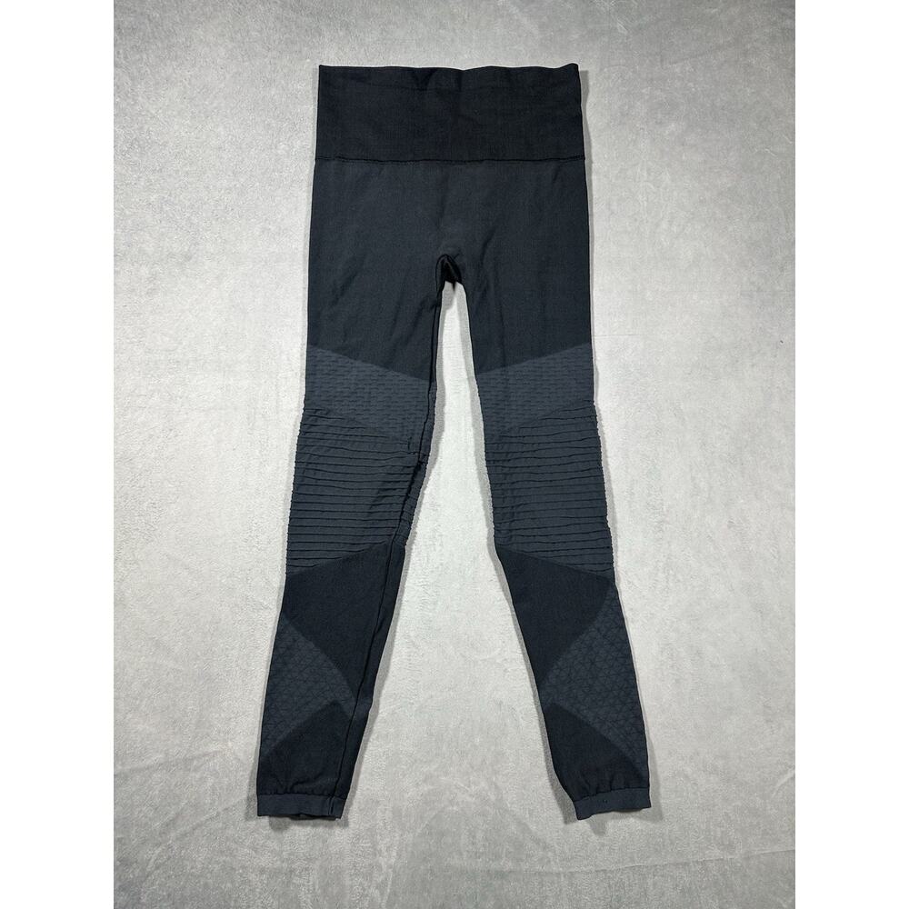SPANX Look At Me Now Seamless Moto Leggings in Black Gray Women’s Size Medium